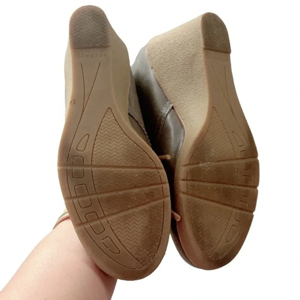 Sperry TopSider Harlow Wedge Chukka Boots Womens‎ Size 8M  Burnished Leather